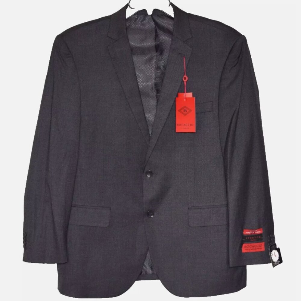 New BOCACCIO Uomo Paris Gray Two Button Blazer Size 42S/W36